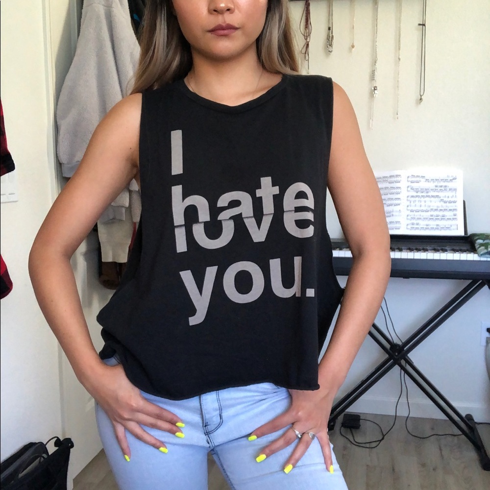 “I hate/love you” Black muscle tee